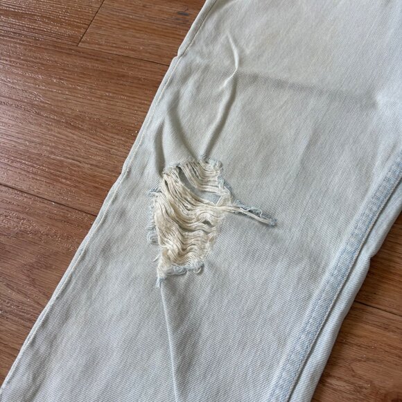 Mother The Dropout Fray Get Blondie Straight Leg Denim Jeans Blue Size 26 - Picture 5 of 16